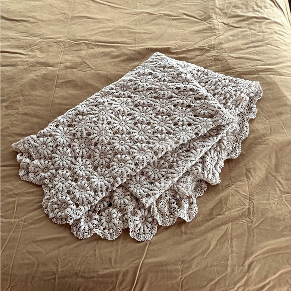 Antique Ecru Crochet Bedspread